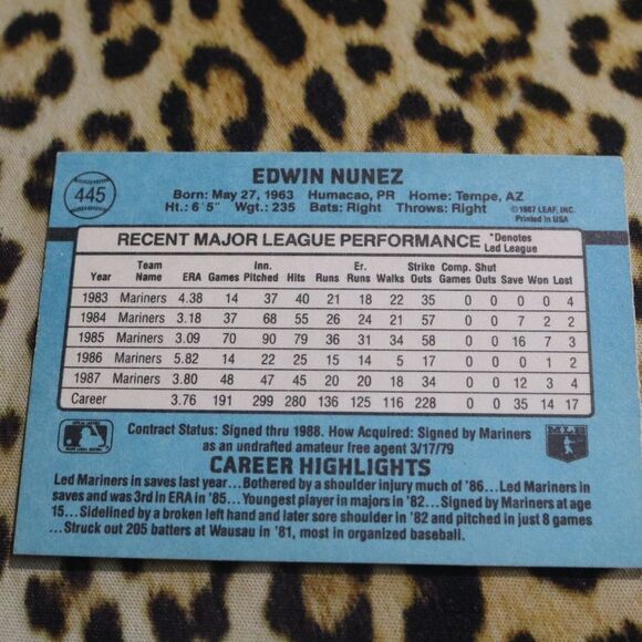 Ed Nunez #445 Baseball Card - Picture 2 of 2